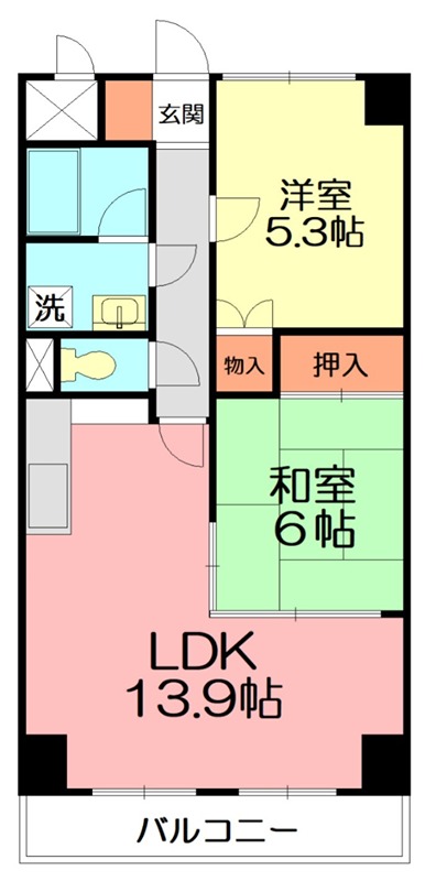 ヒルサイドクラタ 406号室 間取り