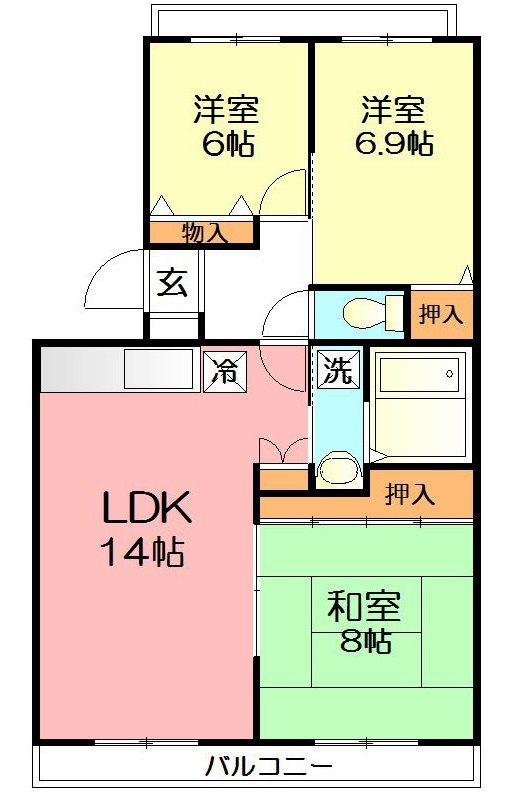 グランメール湘南台 102号室 間取り