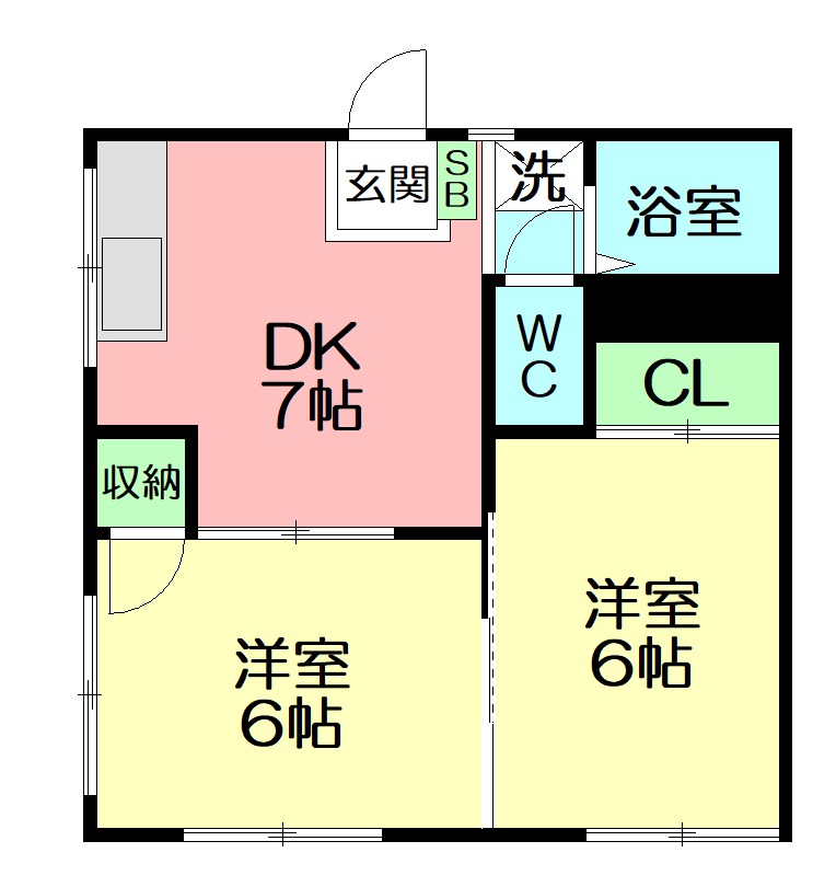 常楽ハイツ2 203号室 間取り