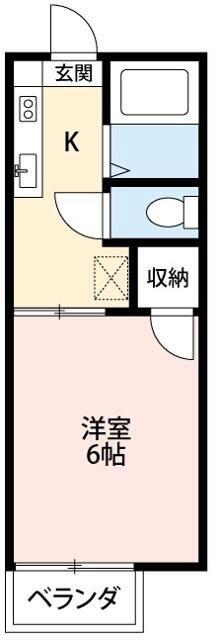 第一サフランハイツ 2D号室 間取り