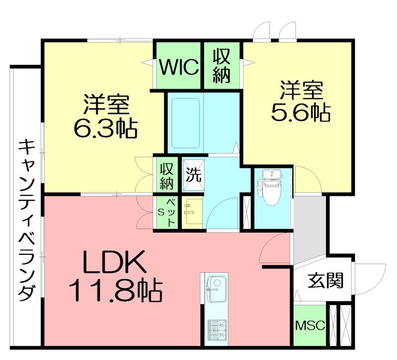 Mi　familia 204号室 間取り