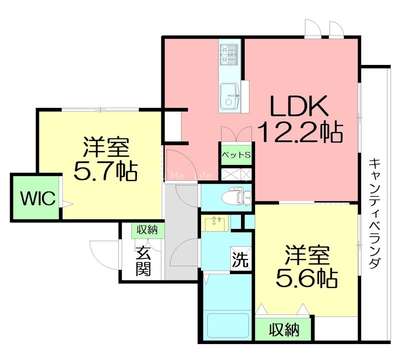 Mi　familia 401号室 間取り