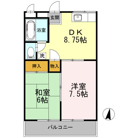 グリーンハイツⅡ 303号室 間取り