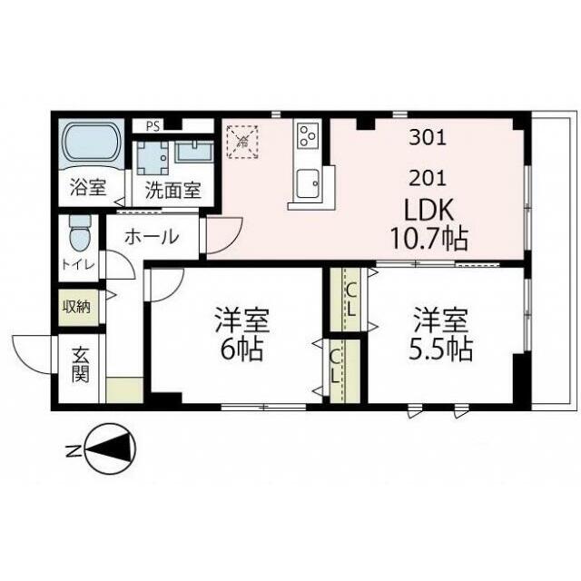 Viola.K 101号室 間取り