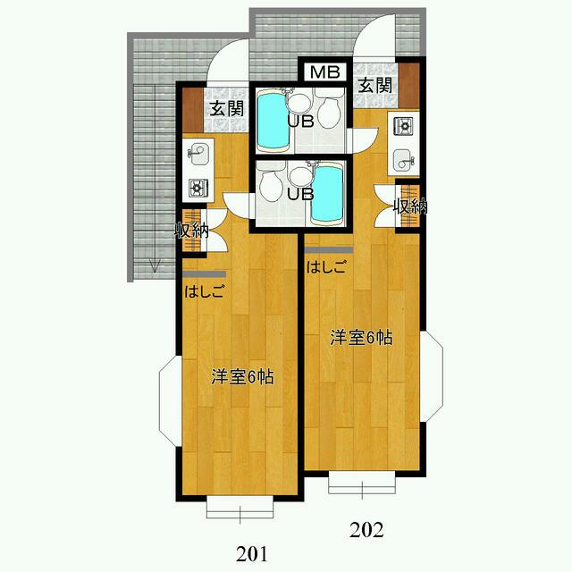 ホワイトハイツ桜ヶ丘２号棟 201号室 間取り