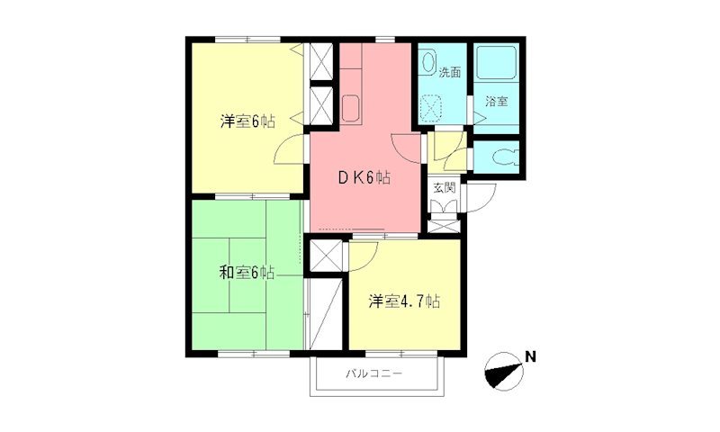古館ハイツⅡ 203号室 間取り