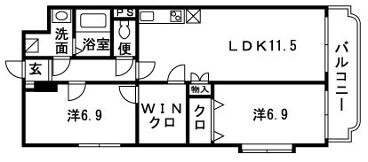フルパレスⅠ 304号室 間取り