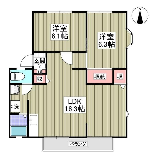 サンビレッジ大磯Ｄ 101号室 間取り