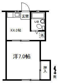 ハイツ湘南Ⅰ 1-2号室 間取り