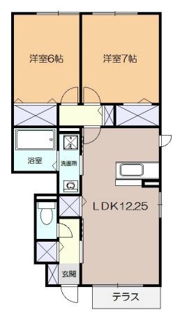サン・ルミエ 102号室 間取り