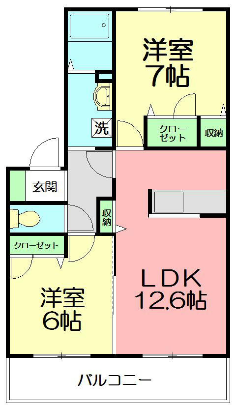 サングラード 202号室 間取り