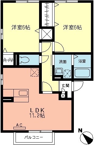 マイルドリーセイバリー 201号室 間取り