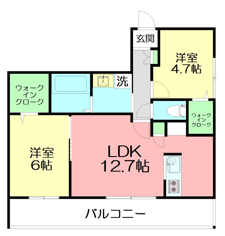 ラルジュ茅ヶ崎 102号室 間取り