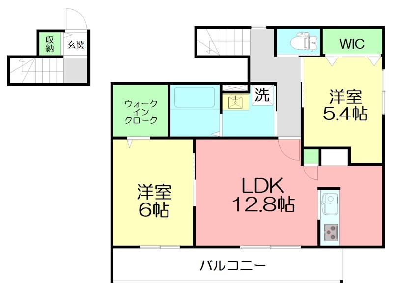 ラルジュ茅ヶ崎 202号室 間取り