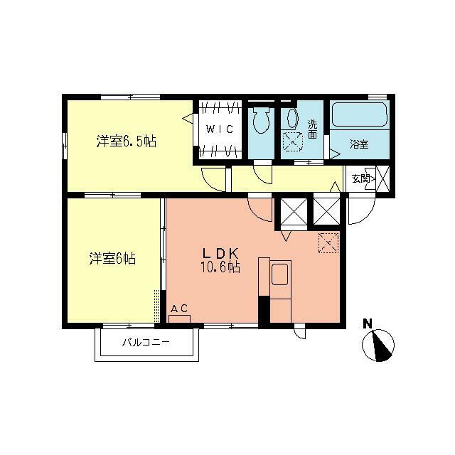 クロシェット　アルブル 201号室 間取り