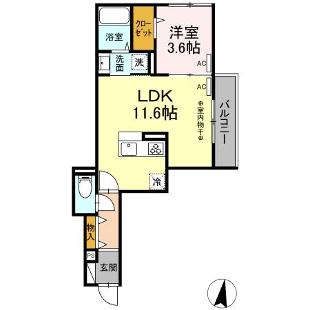 シャトン湘南藤沢 203号室 間取り