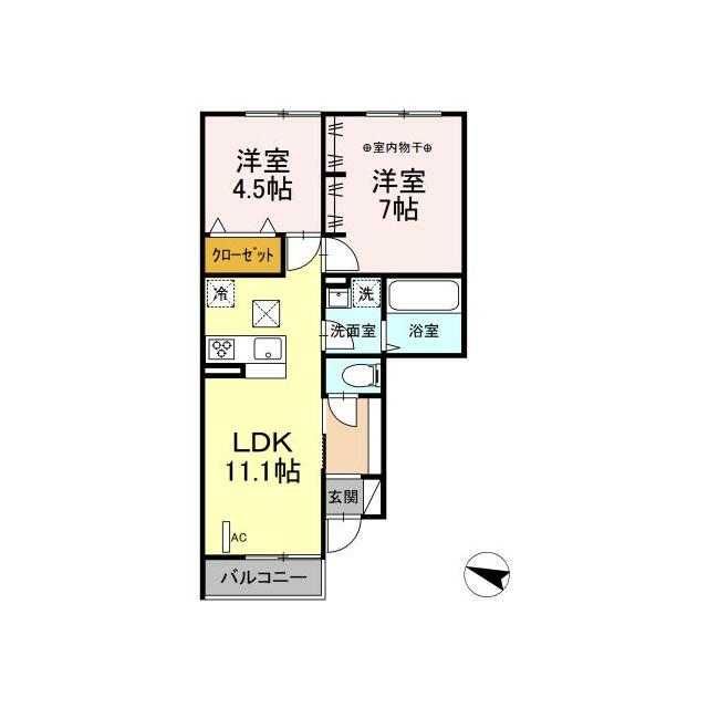 ヴィラ　ジュネス 103号室 間取り
