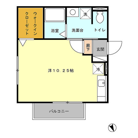 グランドソレーユA棟 201号室 間取り