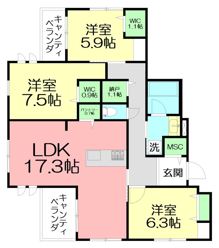 The　Sky 302号室 間取り