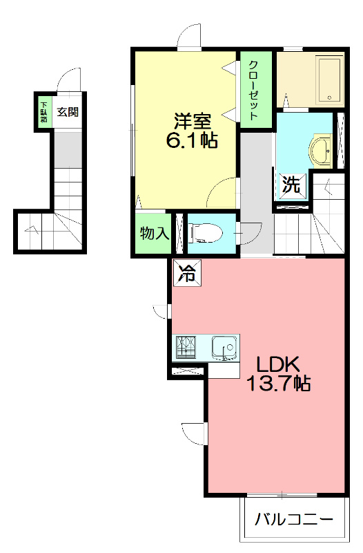 グランツ本郷台 202号室 間取り