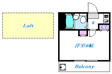 Ｋ善行Ａ棟 102号室 間取り