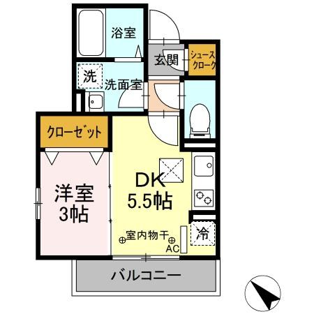 Ｇｌｉｃｉｎａ　Ｍａｓｕｄａｙａ 107号室 間取り