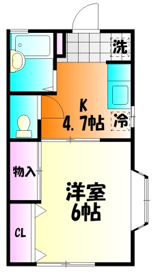ドミール五番館 109号室 間取り