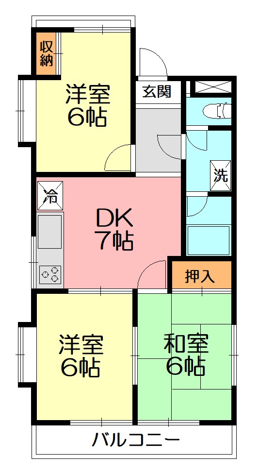 サンヒルズ飯島 202号室 間取り