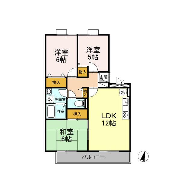 アルファタウン西田原　Ｉ 105号室 間取り