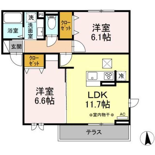 コンフォートイセゼキ 102号室 間取り