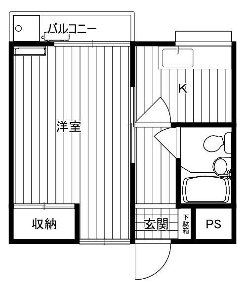 さいわいハイツ 203号室 間取り