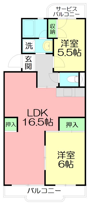 第2セピアコート興津 303号室 間取り