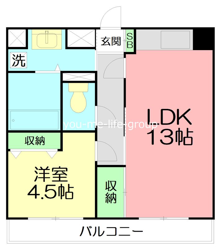 アルマーレ平塚 703号室 間取り