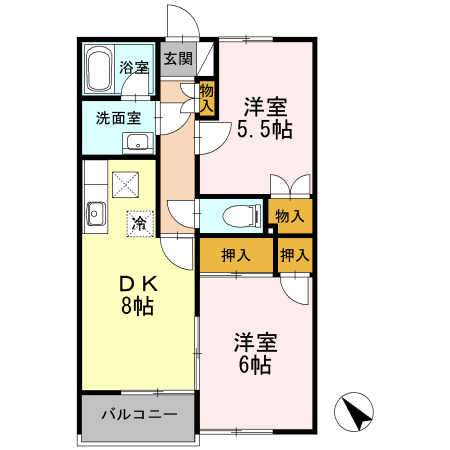 グリーンハイツ並木Ⅱ 202号室 間取り