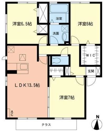 仁平A 202号室 間取り