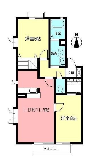 サニーライフ大磯  202号室 間取り
