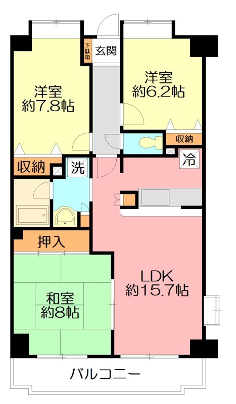 ロイヤルⅢ 201号室 間取り