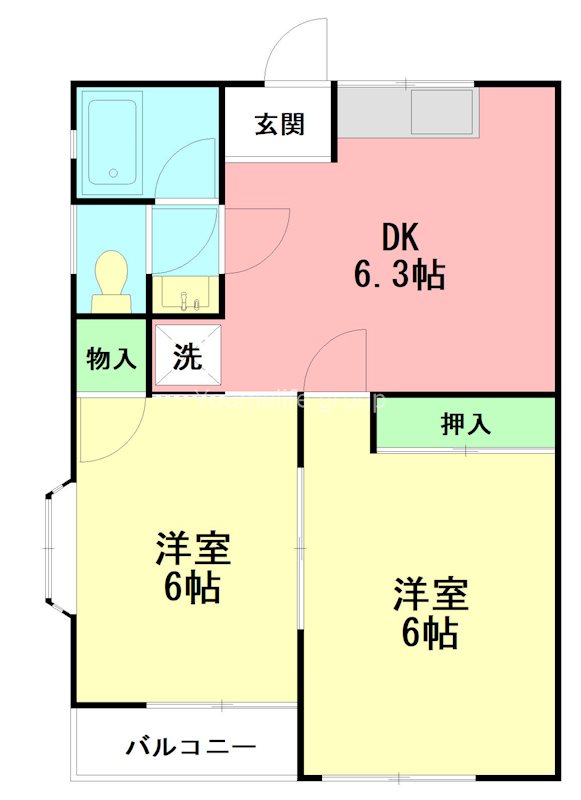 ラ・メール西湘B 202号室 間取り