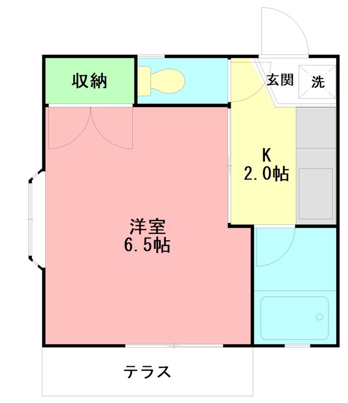 琥珀ハイツ 102号室 間取り
