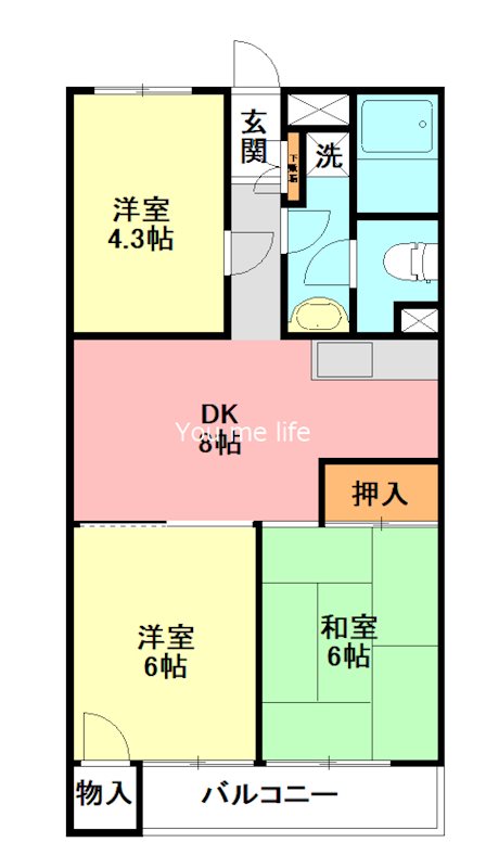 オオタハイツ 402号室 間取り