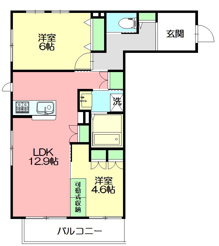 パインヒルズウエスト 202号室 間取り