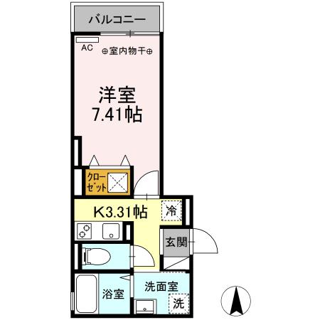プランドール湘南 102号室 間取り