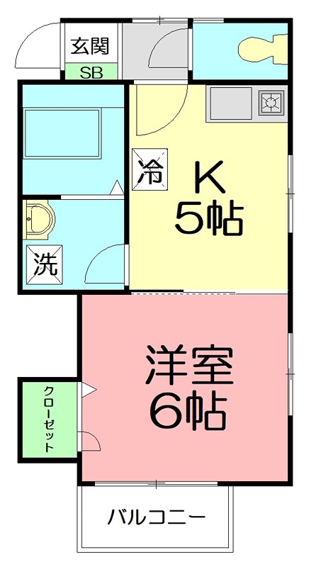 草木館 202号室 間取り