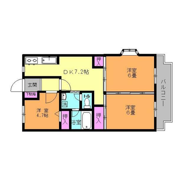 プランドールＩＷＡＳＡＫＩ 506号室 間取り