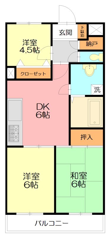 サンヒルズ東戸塚 A304号室 間取り