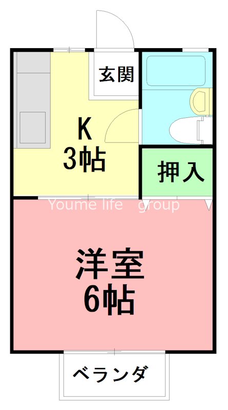コーポサンライズ 202号室 間取り