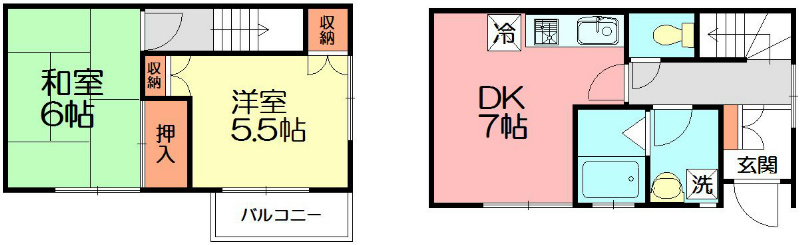 テラスさくら A号室 間取り