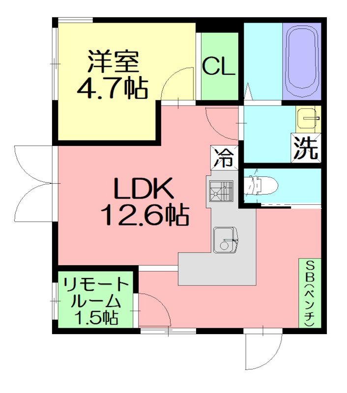 AWESOME　HOTTO　PLACE WP1号室 間取り