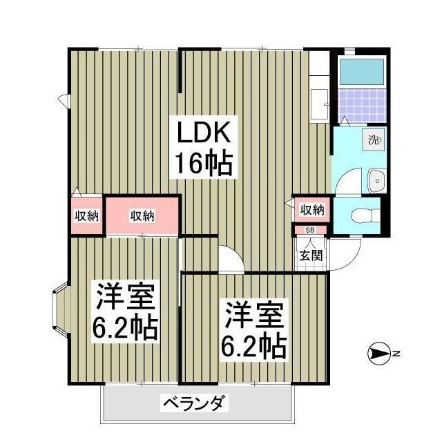 サンビレッジ大磯Ｃ 201号室 間取り