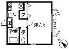 シェソワ鵠沼 104号室 間取り